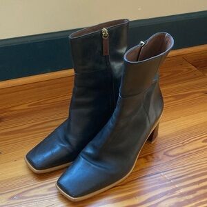 ALOHAS Black Leather Heeled Boots